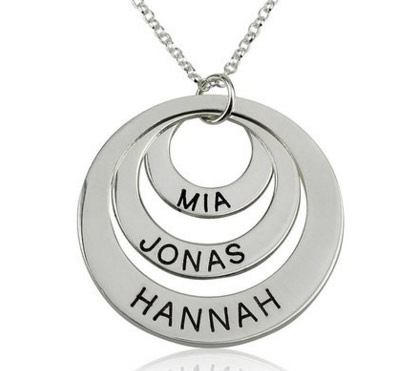 Mother Necklace Engraved with 3 Names