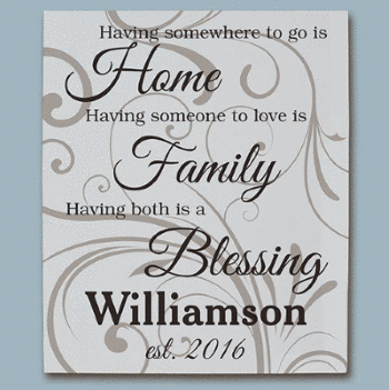 Personalized Family Blessing Wall Canvas