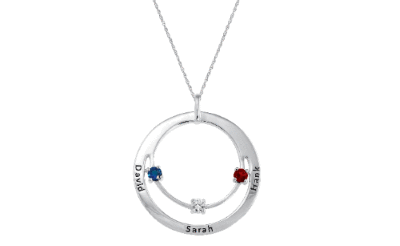 Birthstone Necklace with family circle