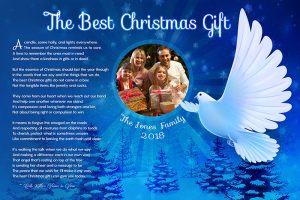 36 x 24 White Dove Personalized Christmas Art Poem