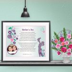 Floral Design Personalized Mother's Day Art Poem Print Framed with Mat