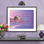 Grandmother Sunset Beach Art Poem in Frame with Mat