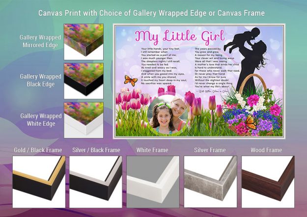 My Little Girl Mother-Daughter Canvas Print Gallery Wrapped Edge and Frame Choices