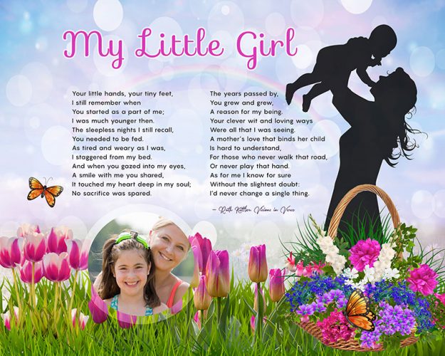 My Little Girl Original Art Poem Mother-Daughter Personalized Gift