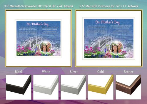 Mother's Day Bridge with Wildflowers Frame and Mat Choices