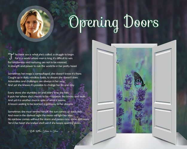 Opening Doors Purple Wildflowers Art Poem to Personalize