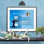 Opening Doors Blue Sky in Frame with Mat on Wall