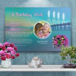 36 x 24 Sunset Over Water Personalized Birthday Art Poem Canvas Print with Gallery Wrapped Canvas Edge