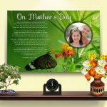 Poster Butterfly Green Foliage Mother's Day Canvas Gallery Wrapped Art Poem