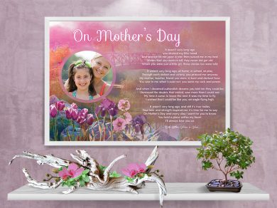 Poster Mother's Day Pink Bridge Art Poem Framed