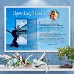 Poster Opening Doors Blue Sky Inspirational Art Poem Framed