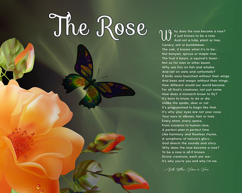The Rose Peach Flower Art Poem Unique Spiritual Gift