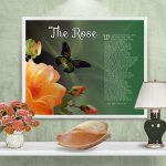 The Rose Peach Flower Framed Art Poem on Wall