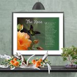 The Rose Peach Flower in Frame with Mat