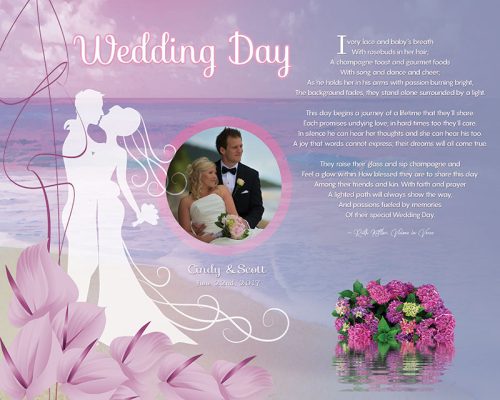 Personalized Wedding Beach with Cally Lilly Art Poem