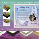 Canvas White Frame with 14 x 11 Lav Cally Lilly Wedding Art Poem