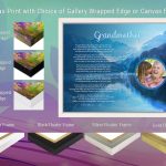 Canvas Wrapped Edges and Frames with Mountains Grandmother Art Poem