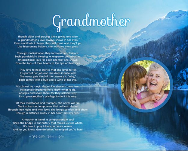 Mountain Scene Art Poem Personalized Grandmother Gift