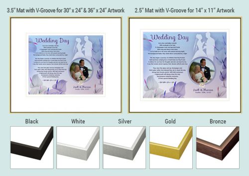 Wedding Blue Lavender Cally Lilly Art Poem Frame and Mat Choices