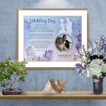 Lavender and Blue Cally Lilly Personalized Wedding Art Poem Print Framed with Mat