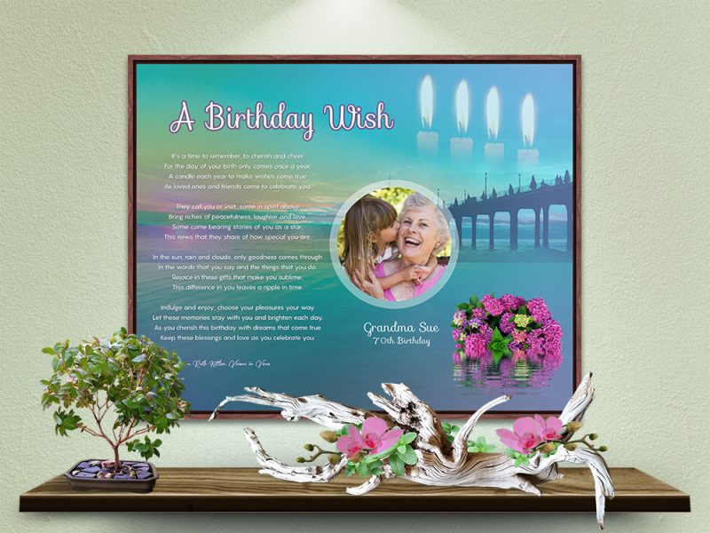 Personalized Birthday Art Poem in Canvas Frame Personalized Birthday Art Poem in Canvas Frame