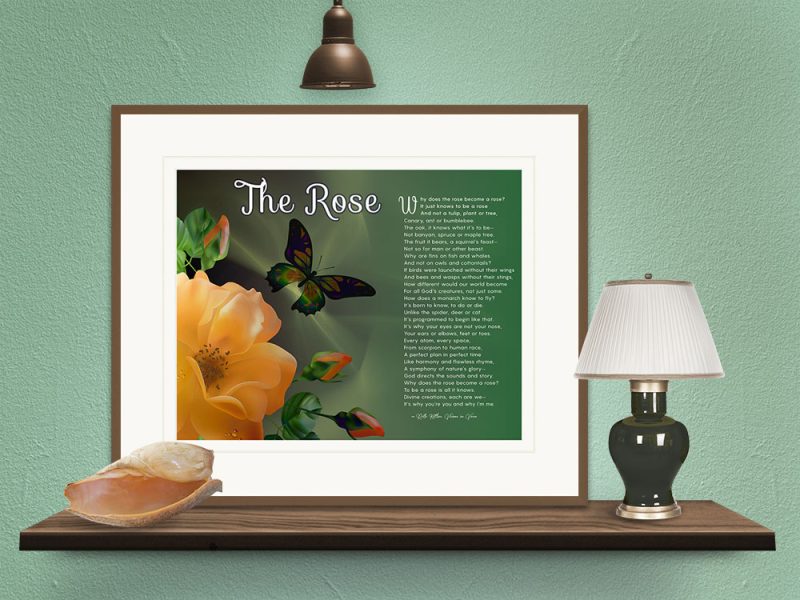 The Rose Spiritual Art Poem with Bronze Frame and Mat The Rose Spiritual Art Poem with Bronze Frame and Mat