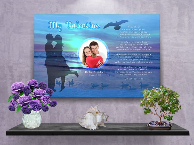 Personalized Sunset Beach Valentine Art Poem with Canvas Wrapped Edge Personalized Sunset Beach Valentine Art Poem with Canvas Wrapped Edge