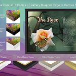 Canvas Black Frame with 14 x 11 Branch Rose Art Poem