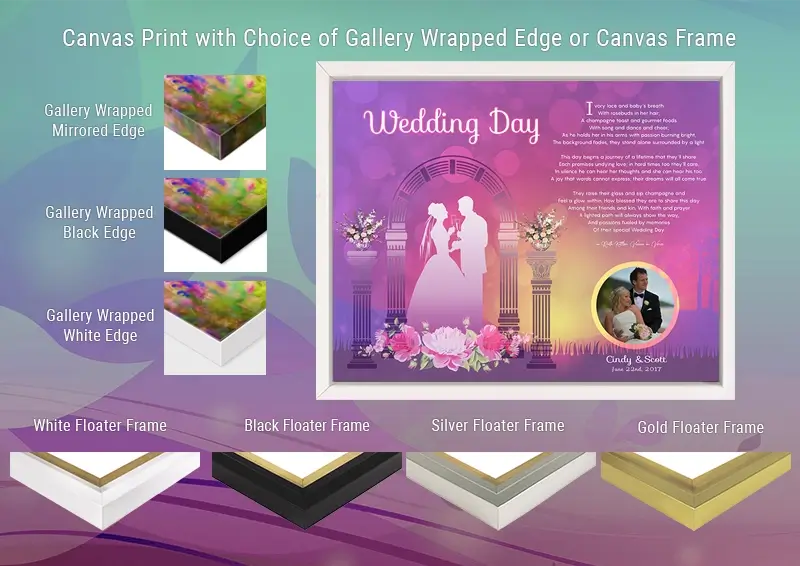 Wedding Art Poems with Canvas Framing