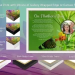 Canvas Wrapped Edges and Frames with Green Floral Mother's Day Art Poem