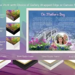 Canvas Wrapped Edges and Frames with Wildflowers Bridge Mother's Day Art Poem