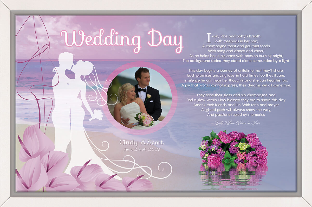 Wedding Personalized Art Poem in White Canvas Frame #WeddingPoem, #WeddingArtPoem, #WeddingPersonalizedGift