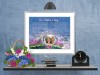 Mother's Day Bridge with Wildflowers in Frame with Mat on Wall