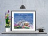 Mother's Day Bridge with Wildflowers in Matted Frame on Shelf