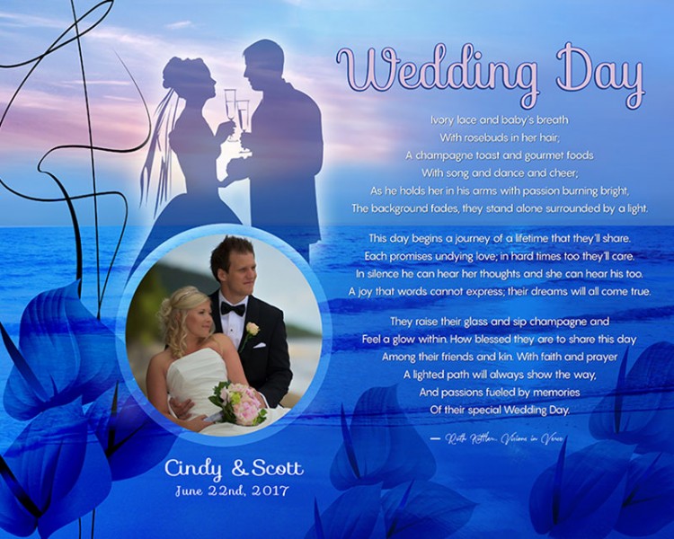Personalized Wedding Sunset Beach with Cally Lilly Art Poem