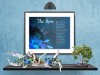 The Rose Blue Design with Butterfly in Frame with Mat