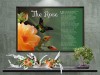 Poster Rose with Peach Flower and Green Art Poem Print Framed