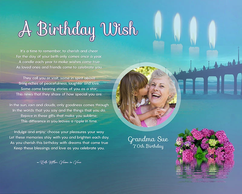 Sunset Bridge Art Poem Personalized Birthday Gift