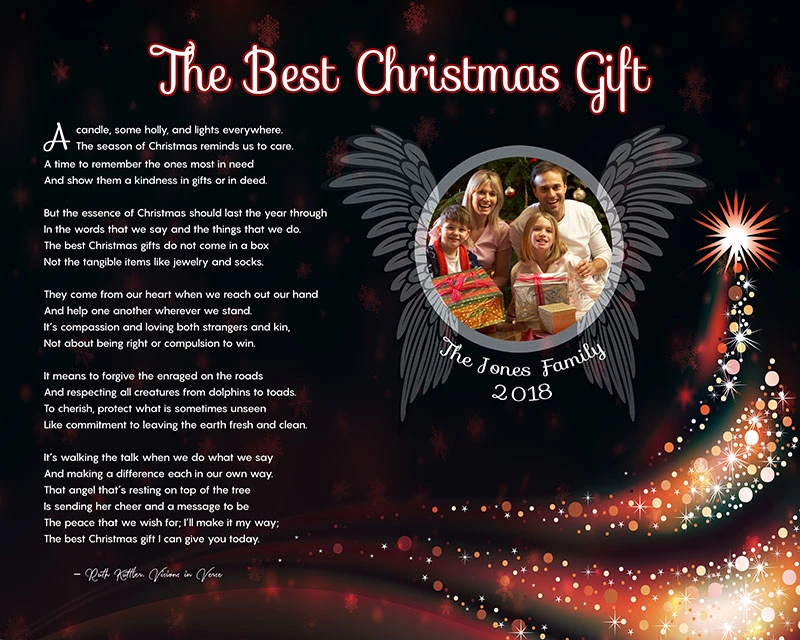 Angel Wings Black Art Poem Personalized Christmas Gift idea