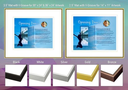 Opening Doors Blue Frame and Mat Choices