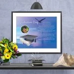 Graduation Sunset Bridge Art Poem in Frame with Mat