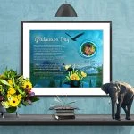 Graduation Mountain Bridge Art Poem in Frame with Mat