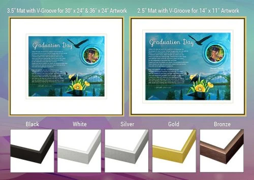 Graduation Mountain Bridge Design Frame and Mat Choices