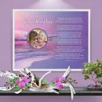 Grandmother Sunset Beach Personalized Framed Art Poem on Wall