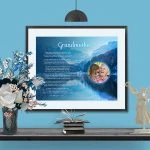 Grandmother Mountain Art Poem in Frame with Mat on Wall