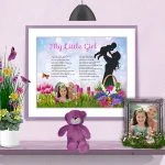 My Little Girl Mother Daughter Art Poem in Frame with Mat on Wall