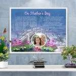 Mother's Day Bridge with Wildflowers Personalized Framed Art Poem on Wall