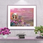 Mother's Day Pink Bridge Over Water in Frame with Mat on Wall