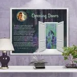 Opening Doors Purple Wildflowers Personalized Framed Art Poem on Wall