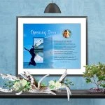 Opening Doors Blue Sky in Frame with Mat on Wall